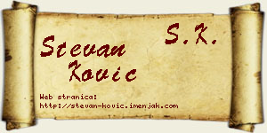 Stevan Ković vizit kartica